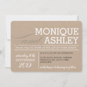 MODERNES WEDEN, einfache, fette Kraftstoffe, weiß Einladung (Vorderseite)