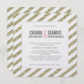MODERNES WEDING INVITATION Glitzer Streifen Weichg Einladung (Vorne/Hinten)