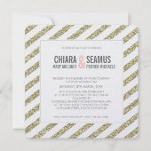 MODERNES WEDING INVITATION Glitzer Streifen Weichg Einladung (Vorderseite)
