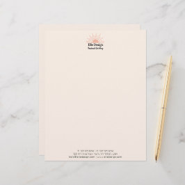 Modernes Weibchenblush Pink Boho Sun Beruflich Briefbogen