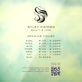 Modernes, weibliches Logo, Öffnungszeiten und QR-C Fensteraufkleber (Blatt 3)