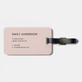 MODERNES WEICHE ERRÖTEN ROSA GEPÄCKANHÄNGER (Rückseite horizontal)