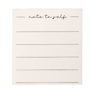 Modernes, weiches Beige Script LIned Notizblock