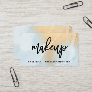 Modernes weiches Make-up des Blau-und Visitenkarte