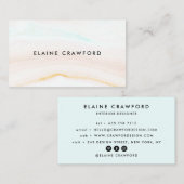 Modernes, weiches, pastellblaues Marmormagazin Visitenkarte (Vorne/Hinten)