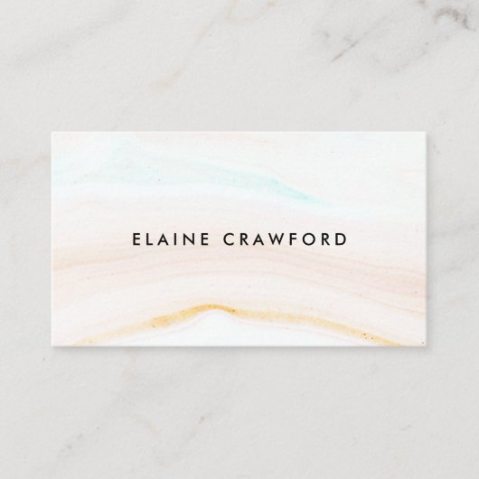 Modernes, weiches, pastellblaues Marmormagazin Visitenkarte (Vorderseite)