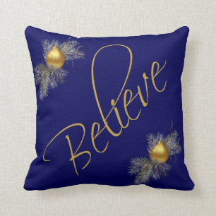 Modernes Weihnachten, glauben (mit Verzierungen) Kissen