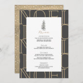 Modernes WEIHNACHTEN-Muster Weihnachtsfeier Menü Einladung (Vorne/Hinten)