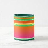 Modernes, weihnachtlich gestreiftes Muster Tasse (Zentrum)