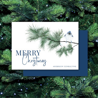 Modernes Weihnachts-Bluebird-Geschäft Feiertagskarte