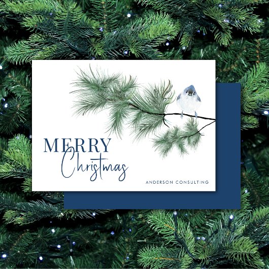 Modernes Weihnachts-Bluebird-Geschäft Feiertagskarte