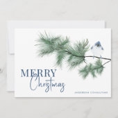 Modernes Weihnachts-Bluebird-Geschäft Feiertagskarte (Vorderseite)