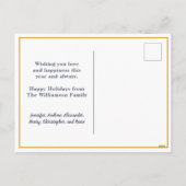 Modernes Weihnachts-Einfaches Foto Nachname Feiertagspostkarte (Rückseite)