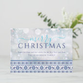 Modernes Weihnachts-Folk-Muster-Foto Feiertagskarte (Stehend Vorderseite)