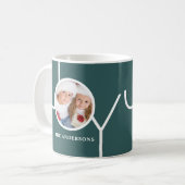 Modernes Weihnachts-Foto Green Kaffeetasse (Vorderseite Links)