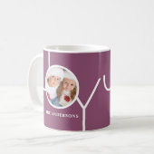 Modernes Weihnachts-Foto Lila Kaffeetasse (Vorderseite Links)