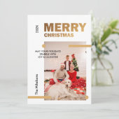 Modernes Weihnachts-Foto Magazin Feiertagskarte (Stehend Vorderseite)