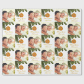 Modernes Weihnachts-Foto Pattern Lemon Geschenkpapier (Flach)