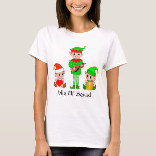 Modernes Weihnachts-Jolly-Elf-Squad-T-Shirt T-Shirt