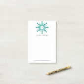 Modernes Weihnachts-Modern-Snowflake-Logo Post-it Klebezettel (Auf Schreibtisch)