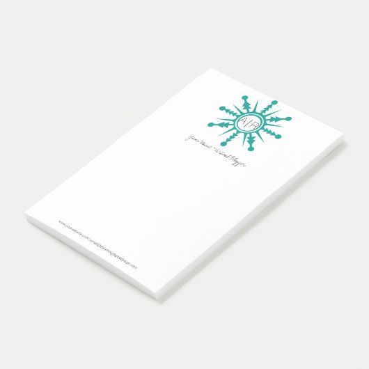 Modernes Weihnachts-Modern-Snowflake-Logo Post-it Klebezettel (angewinkelt)