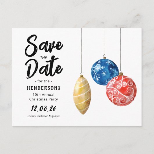 Modernes Weihnachts-Party Ankündigung Datum freiha (Vorderseite)