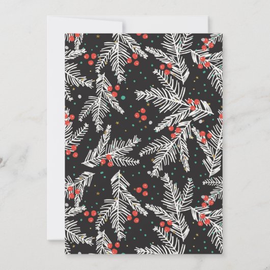 Modernes Weihnachts-Party, Feierabend Einladungen (Rückseite)