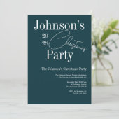 Modernes Weihnachts-Party Green Einladung (Stehend Vorderseite)