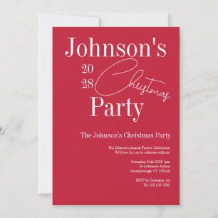 Modernes Weihnachts-Party Rot Einladung