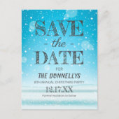 Modernes Weihnachts-Party Save the Date Ankündigungspostkarte (Vorderseite)