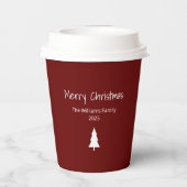 Modernes Weihnachts-Party Simple Evergreen Red Pappbecher (Rückseite)