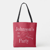 Modernes Weihnachts-Rotes Gastgeschenk Tasche (Rückseite)