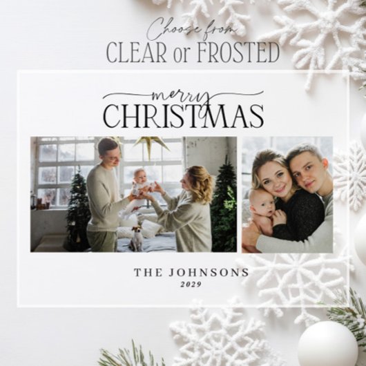 Modernes Weihnachts-Script-Foto Holiday Acryleinladungen