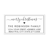 Modernes Weihnachts-Script-Rücksendeadresse Herz Gummistempel (Prägung)