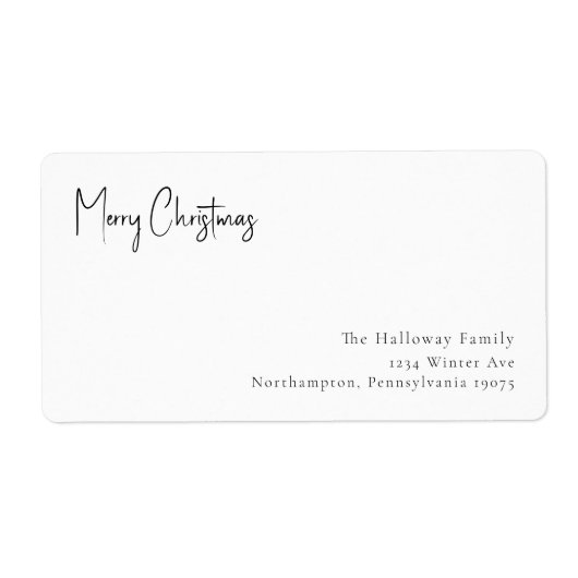 Modernes Weihnachts-Script-Rücksendeadresse-Paket (Vorne)