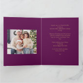 Modernes Weihnachtsbauble Lila Gold Foto Karte (Innenseite)