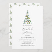 Modernes Weihnachtsbaum-Brautparty Einladung (Vorne/Hinten)