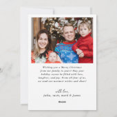 Modernes Weihnachtsbaum-Foto Feiertagskarte (Rückseite)