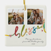 Modernes Weihnachtsbaum Foto Holiday Keramikornament (Vorderseite)