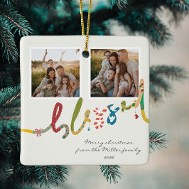 Modernes Weihnachtsbaum Foto Holiday Keramikornament