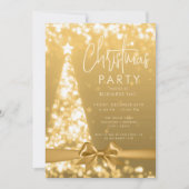 Modernes Weihnachtsbaum Gold Corporate Party Einladung (Vorderseite)