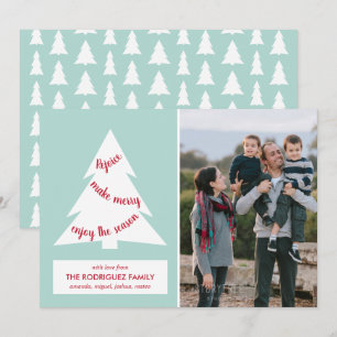 Modernes Weihnachtsbaum Mint Green mit individuell Feiertagskarte