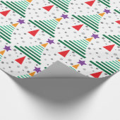 Modernes Weihnachtsbaum-Muster Geschenkpapier (Ecke)