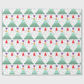 Modernes Weihnachtsbaum-Muster Geschenkpapier (Flach)
