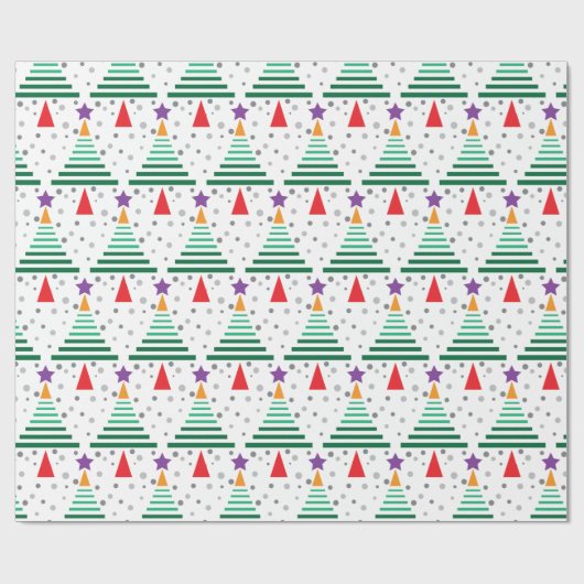 Modernes Weihnachtsbaum-Muster Geschenkpapier (Flach)