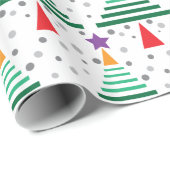 Modernes Weihnachtsbaum-Muster Geschenkpapier (Rolleneckpunkt)