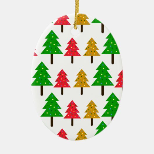 Modernes Weihnachtsbaum-Muster Keramikornament (Vorne)