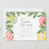 Modernes Weihnachtsbaum-Party Einladung (Vorderseite)