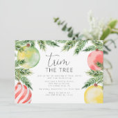 Modernes Weihnachtsbaum-Party Einladung (Stehend Vorderseite)