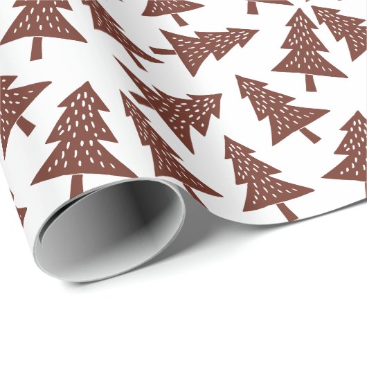 Modernes Weihnachtsbaum-Person-Packpapier Geschenkpapier (Rolleneckpunkt)